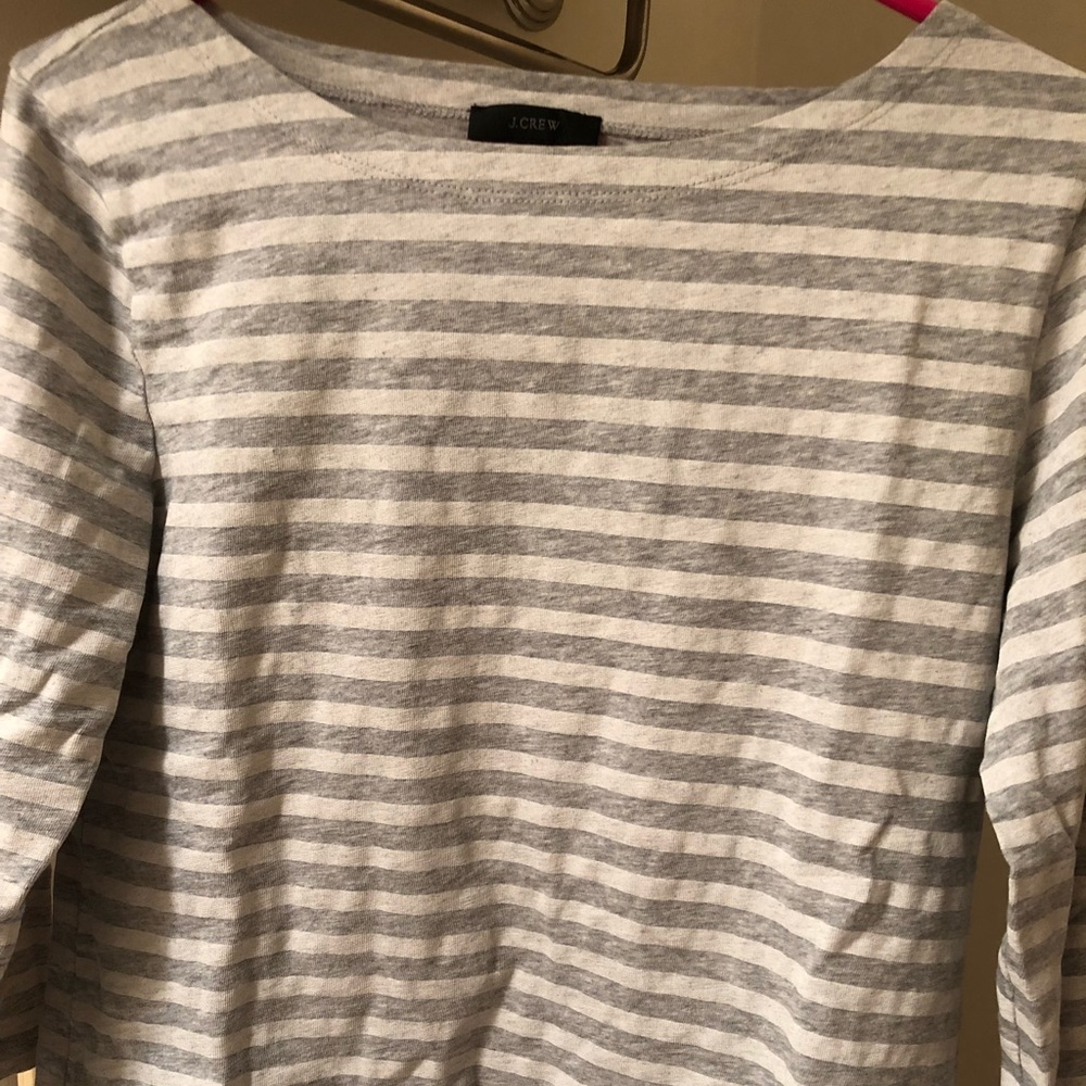3/4 sleeve striped jcrew tshirt